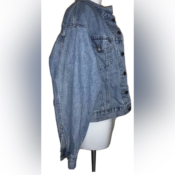 LEVI'S WOMEN'S DENIM JACKET FADED BLUE CLASSIC BUTTON FRONT LARGE - Picture 3 of 7